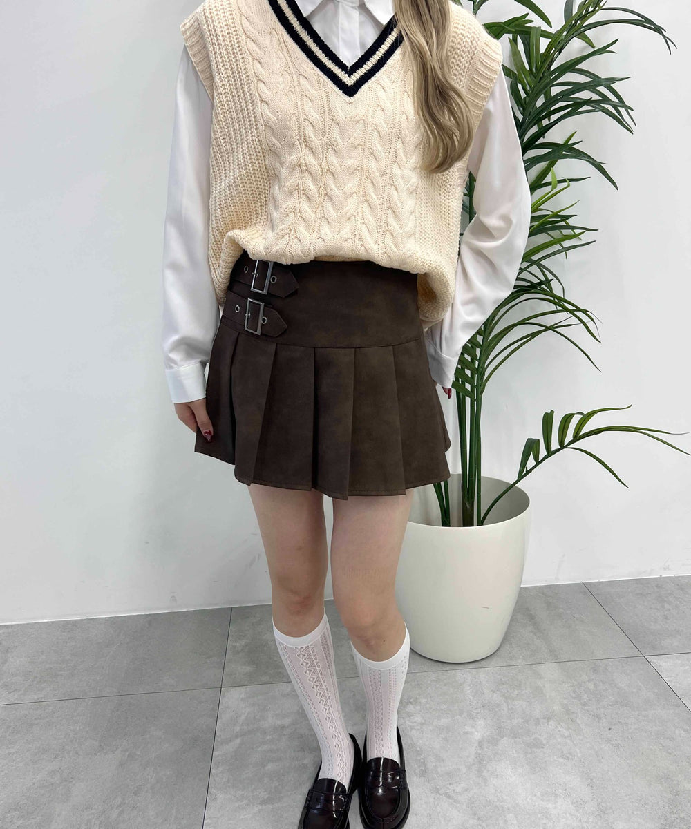 サイドベルトPUスカート