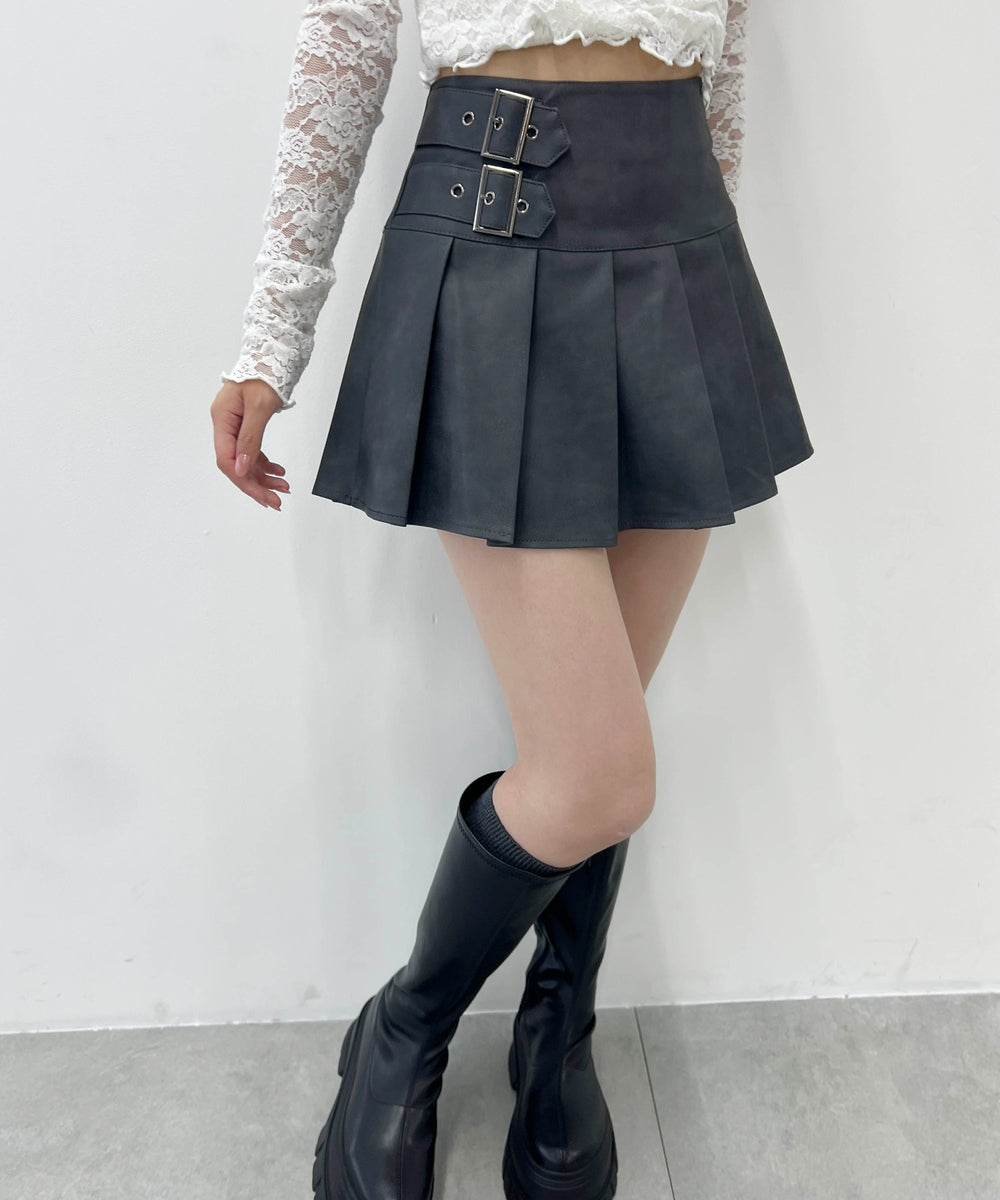 サイドベルトPUスカート