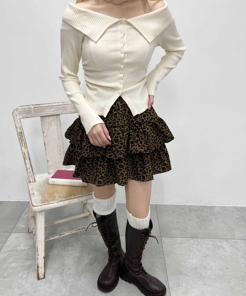 レオパードティアードミニスカート