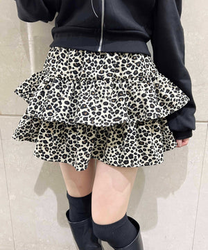 レオパードティアードミニスカート