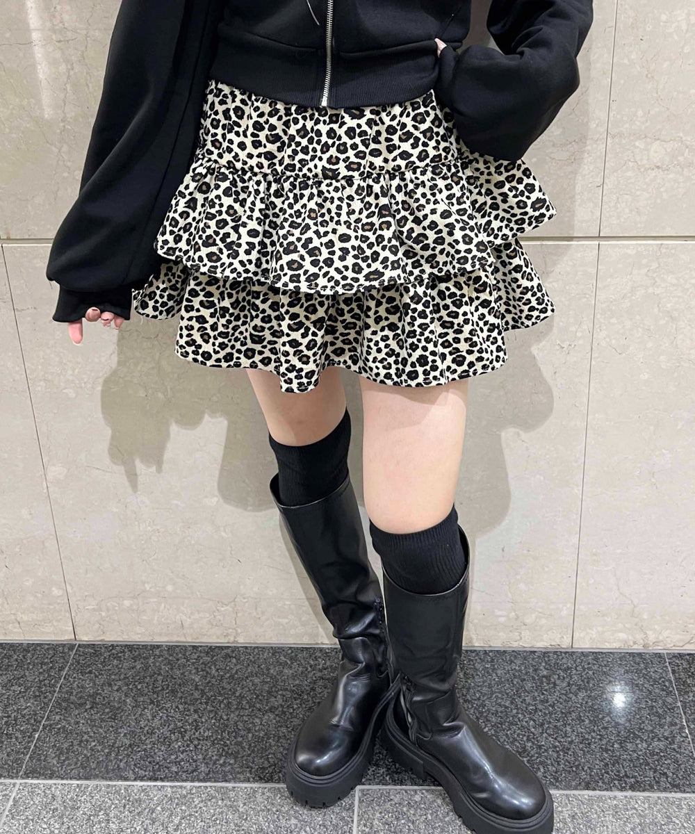 レオパードティアードミニスカート