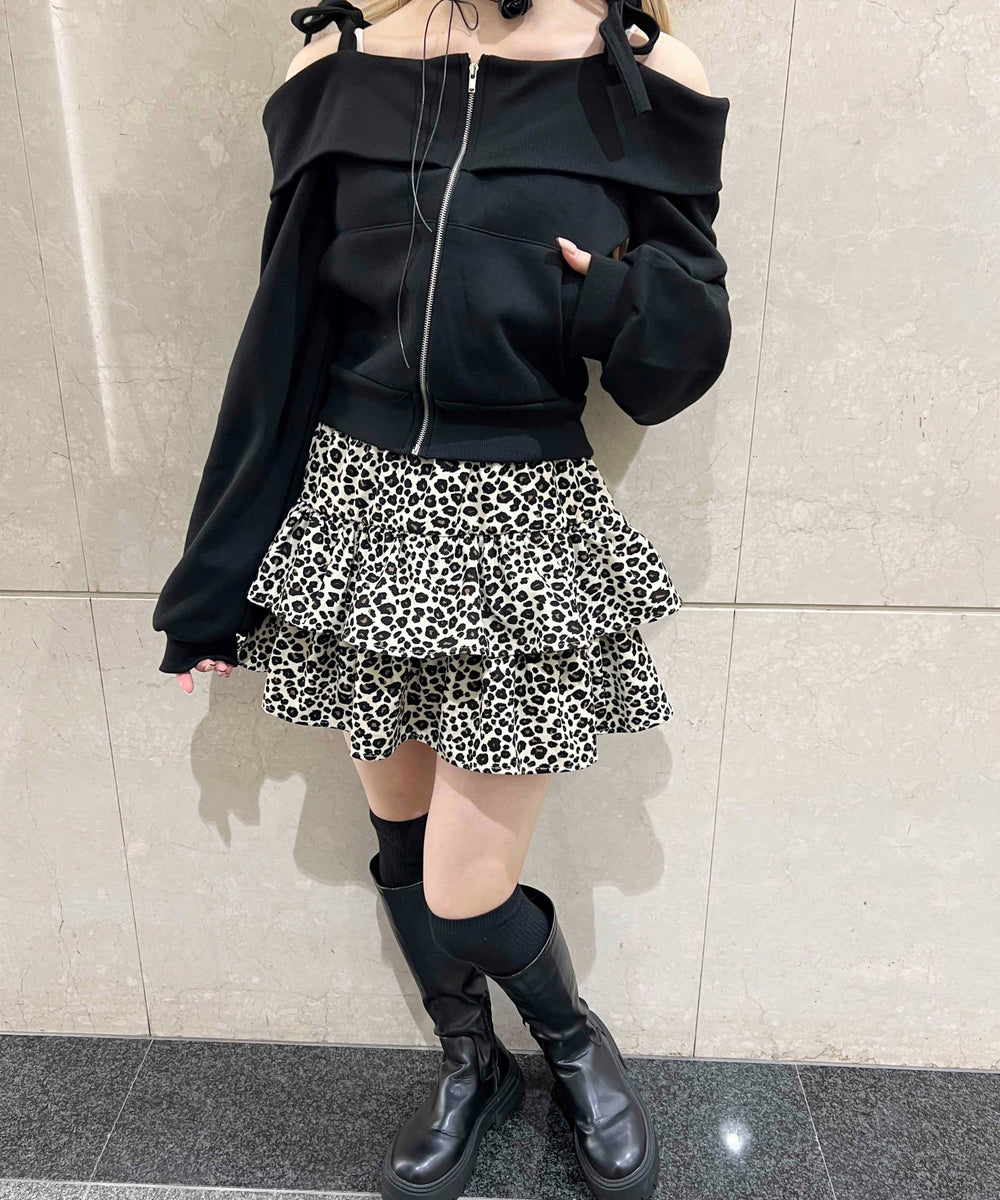 レオパードティアードミニスカート