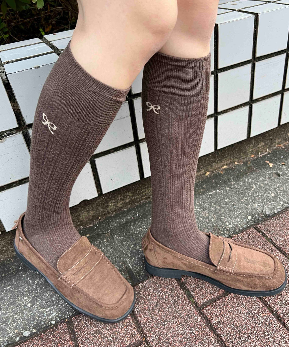 リボンワンポイントハイソックス