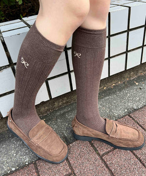 リボンワンポイントハイソックス