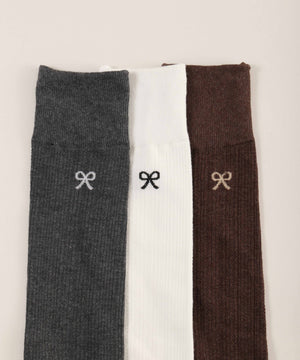 リボンワンポイントハイソックス