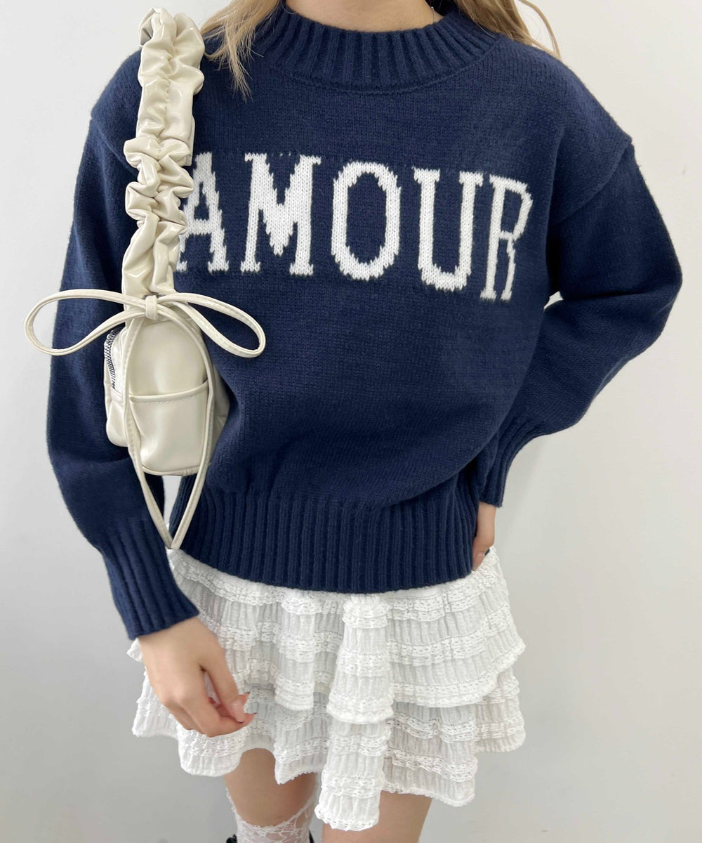 ロゴジャガードニット