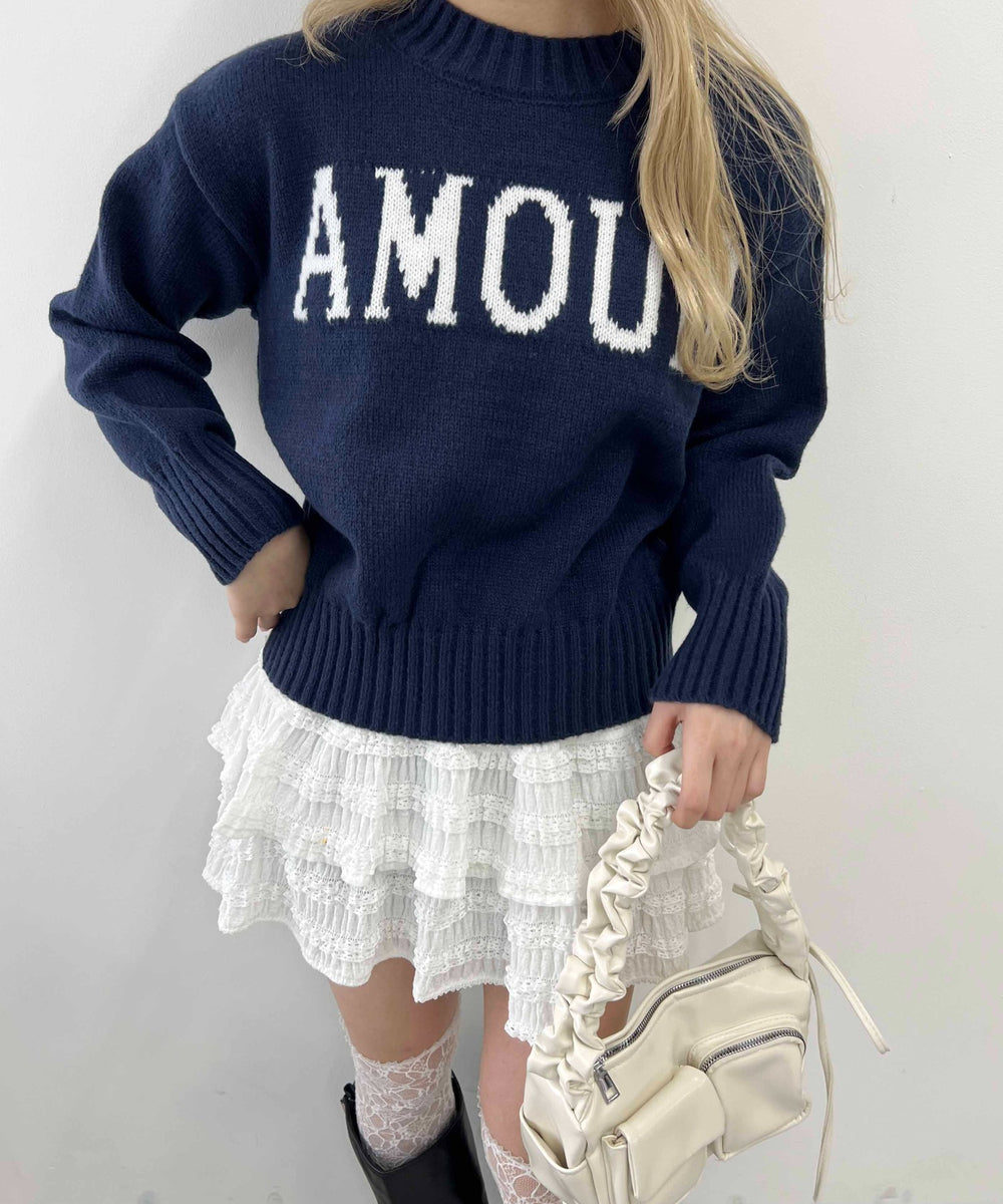 ロゴジャガードニット