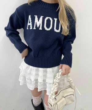 ロゴジャガードニット