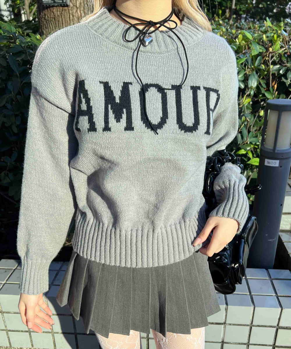 ロゴジャガードニット