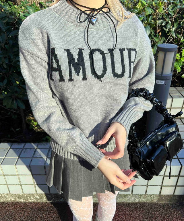 ロゴジャガードニット