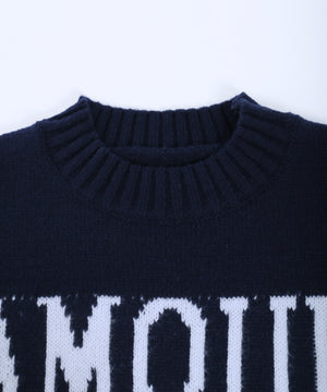 ロゴジャガードニット