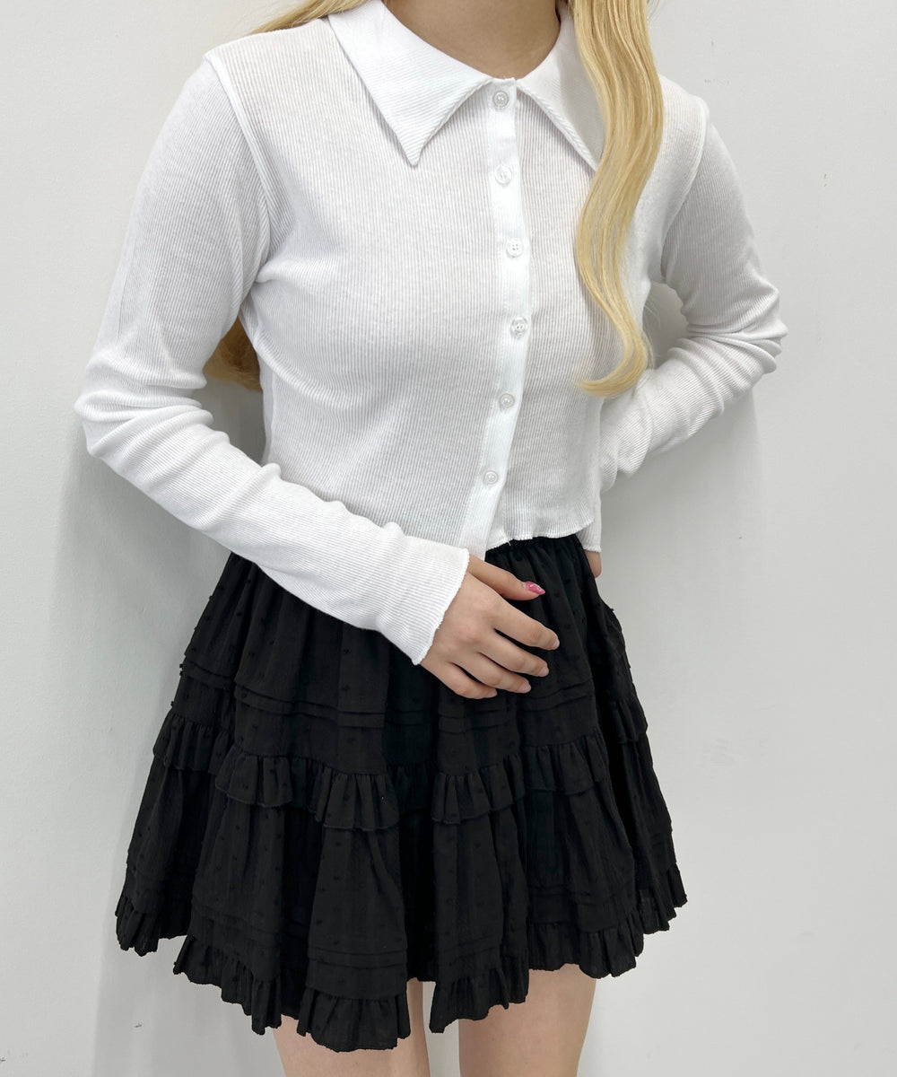 襟付きピチカーディガン