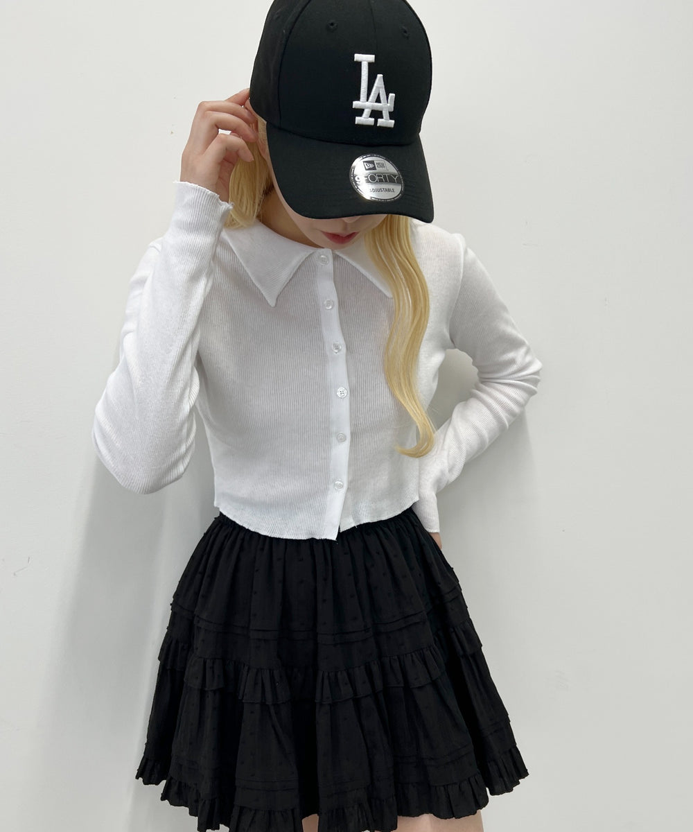 襟付きピチカーディガン