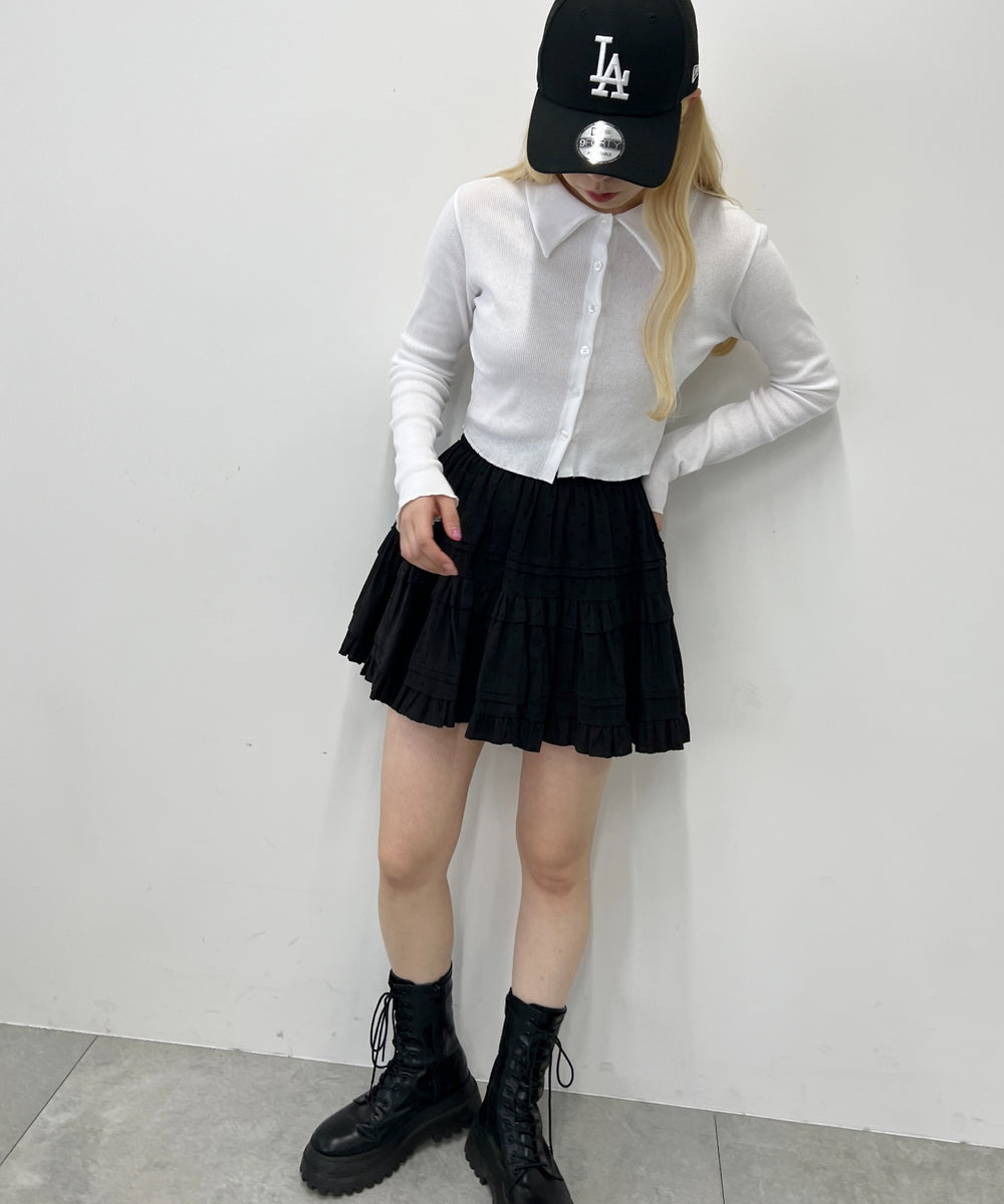 襟付きピチカーディガン