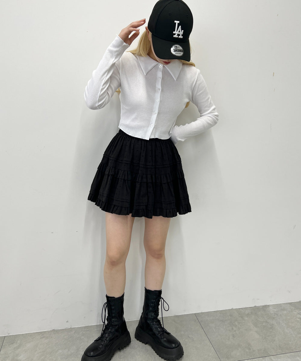 襟付きピチカーディガン