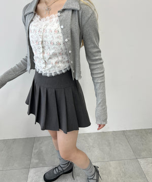 襟付きピチカーディガン