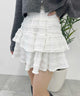 フリルティアードミニスカート/ホワイト モデル：160㎝ F着用