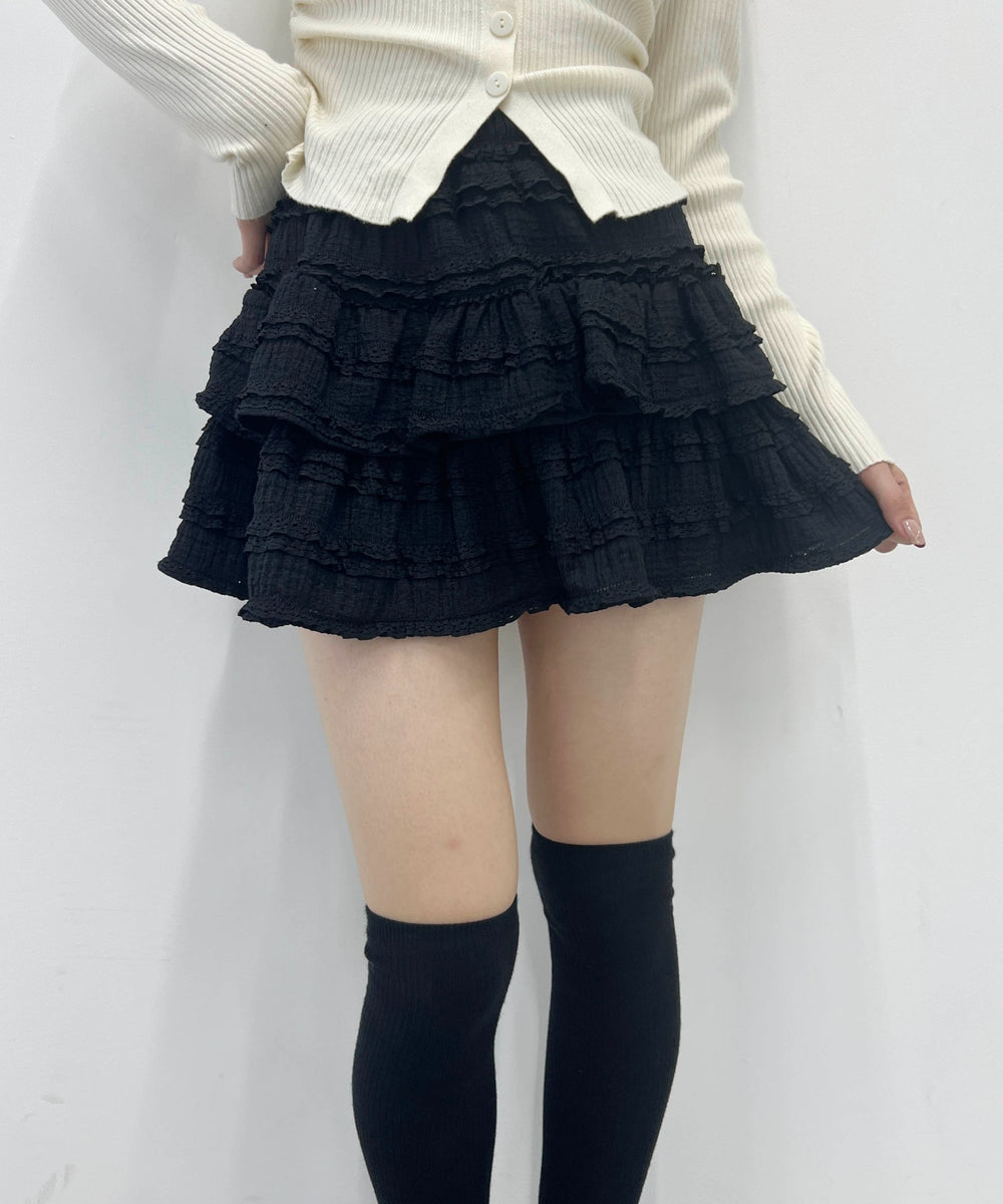 フリルティアードミニスカート