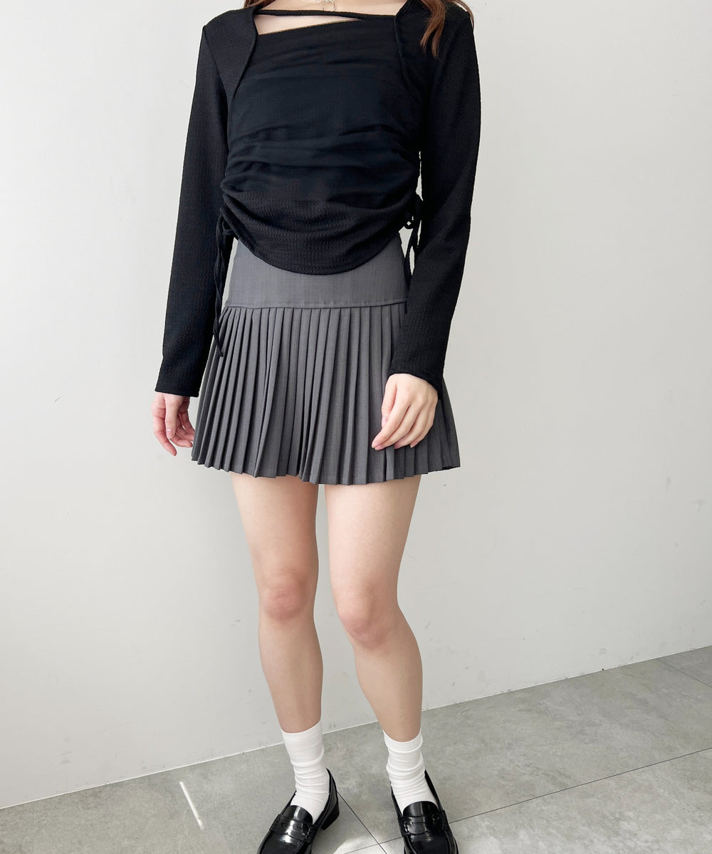 チュールレイヤードドロストトップス