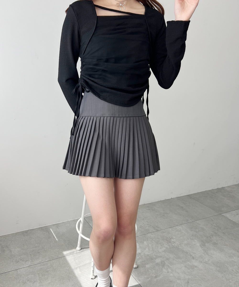 チュールレイヤードドロストトップス