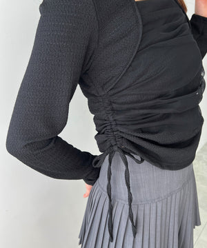 チュールレイヤードドロストトップス