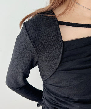 チュールレイヤードドロストトップス