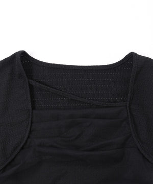 チュールレイヤードドロストトップス