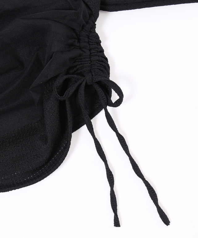 チュールレイヤードドロストトップス