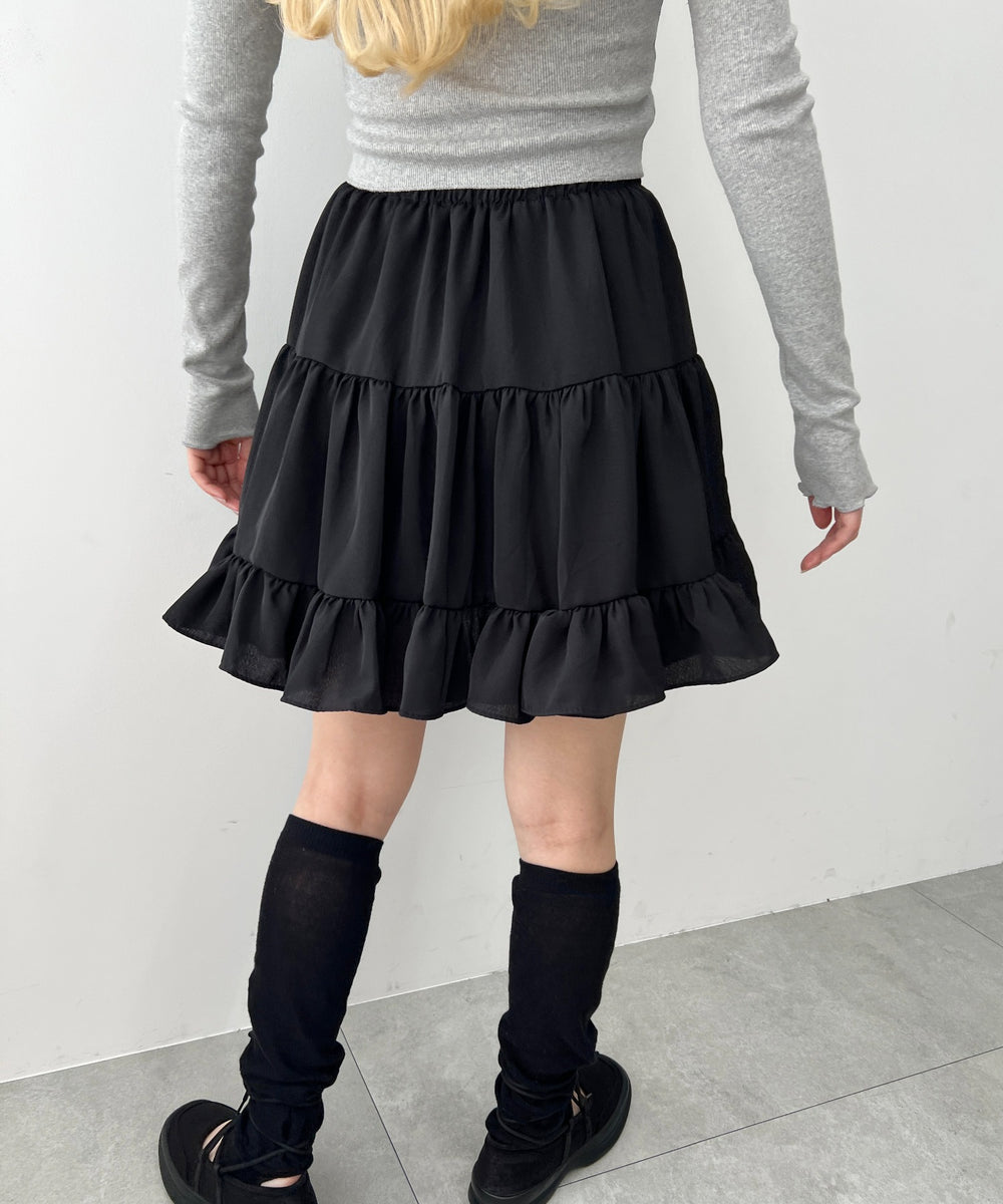 シフォンティアードミニスカート
