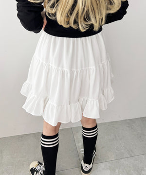 シフォンティアードミニスカート