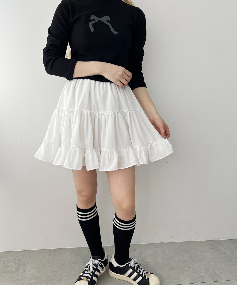 シフォンティアードミニスカート