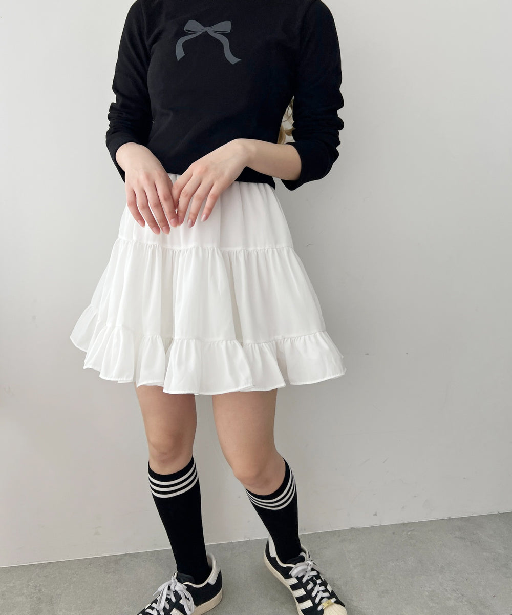 シフォンティアードミニスカート