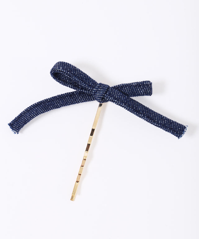 デニムリボンピン(2個セット)