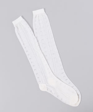 リボンパターンハイソックス