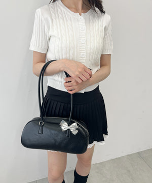 ケーブル半袖カーディガン