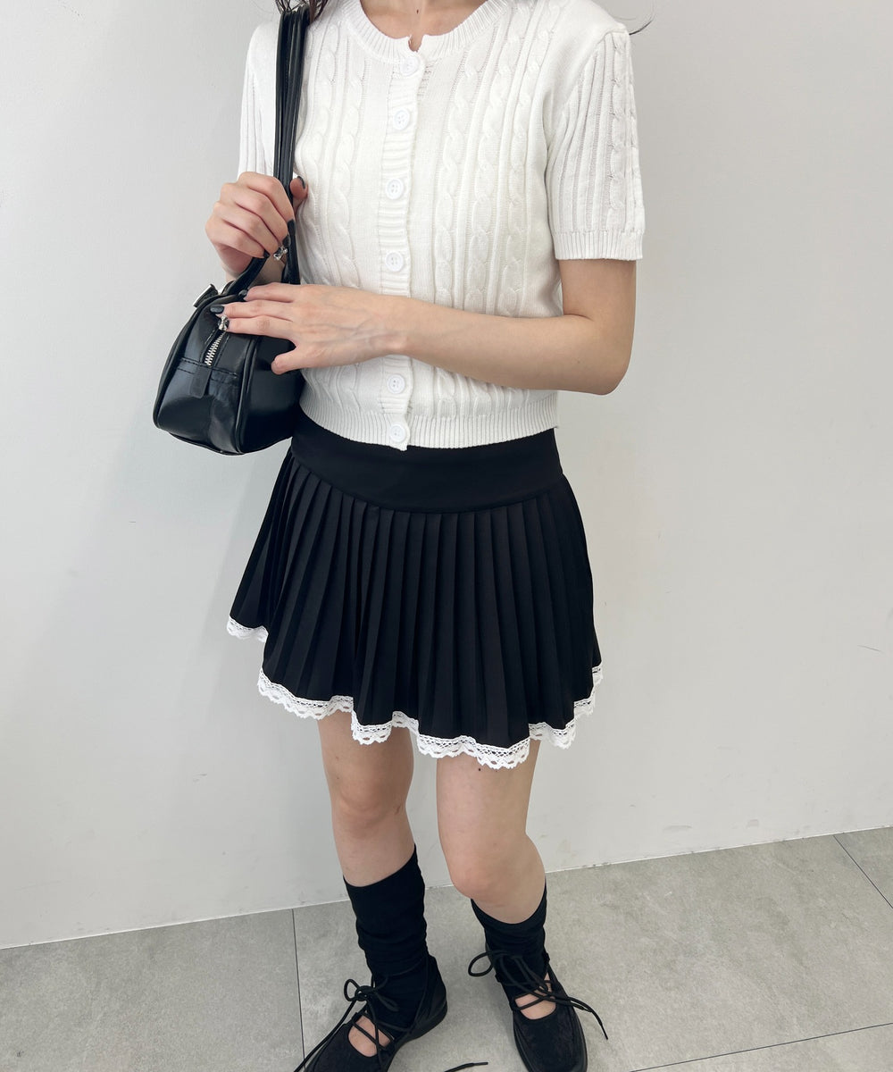 ケーブル半袖カーディガン