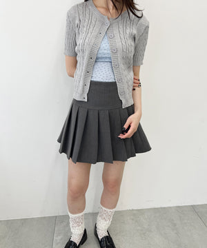 ケーブル半袖カーディガン