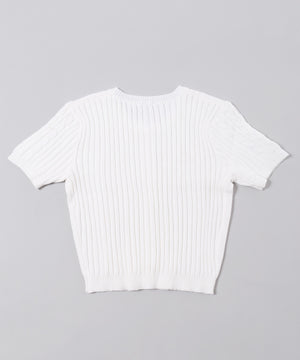 ケーブル半袖カーディガン