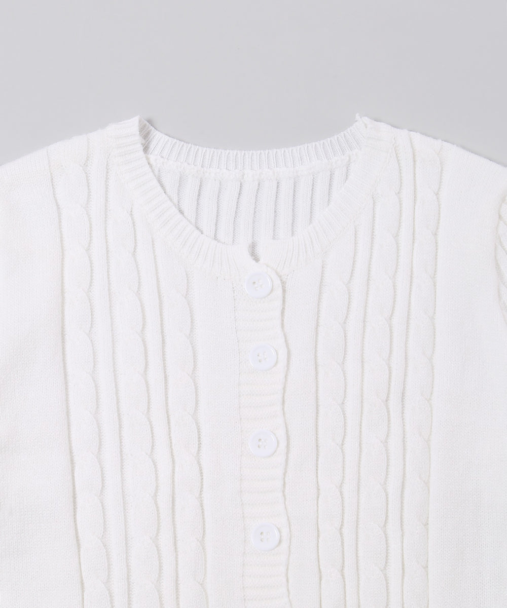 ケーブル半袖カーディガン