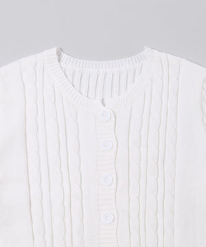 ケーブル半袖カーディガン