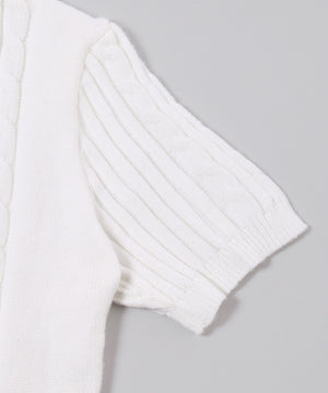 ケーブル半袖カーディガン