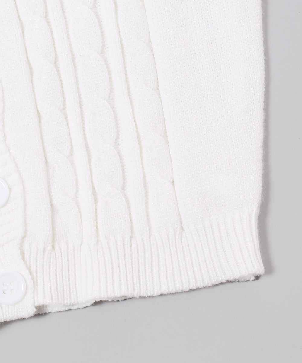 ケーブル半袖カーディガン