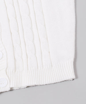 ケーブル半袖カーディガン