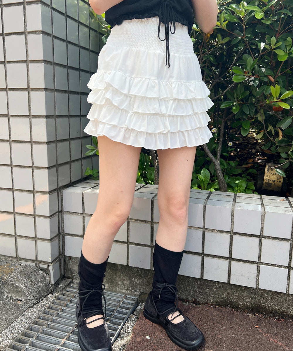 ミニティアードフリルスカート