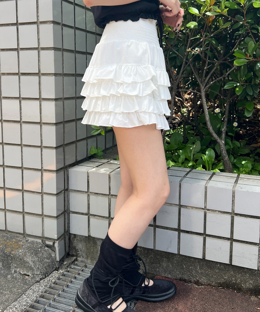 ミニティアードフリルスカート