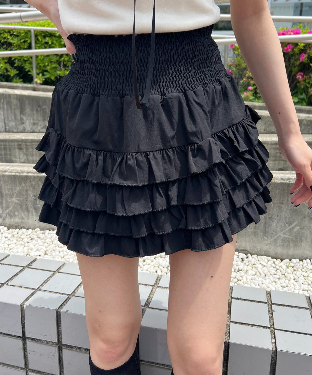 ミニティアードフリルスカート