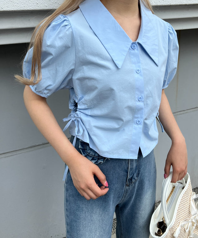 サイドドロストブラウス