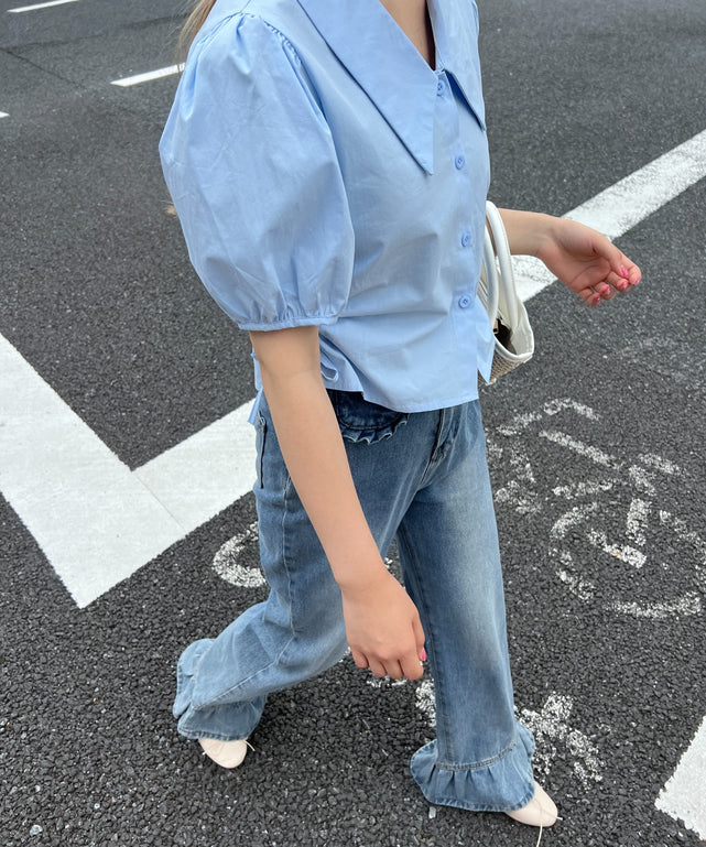 サイドドロストブラウス