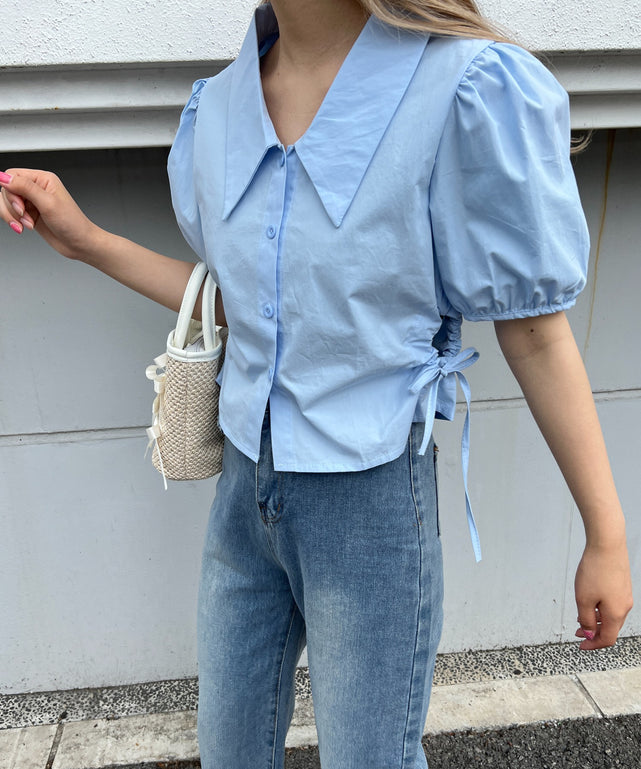 サイドドロストブラウス