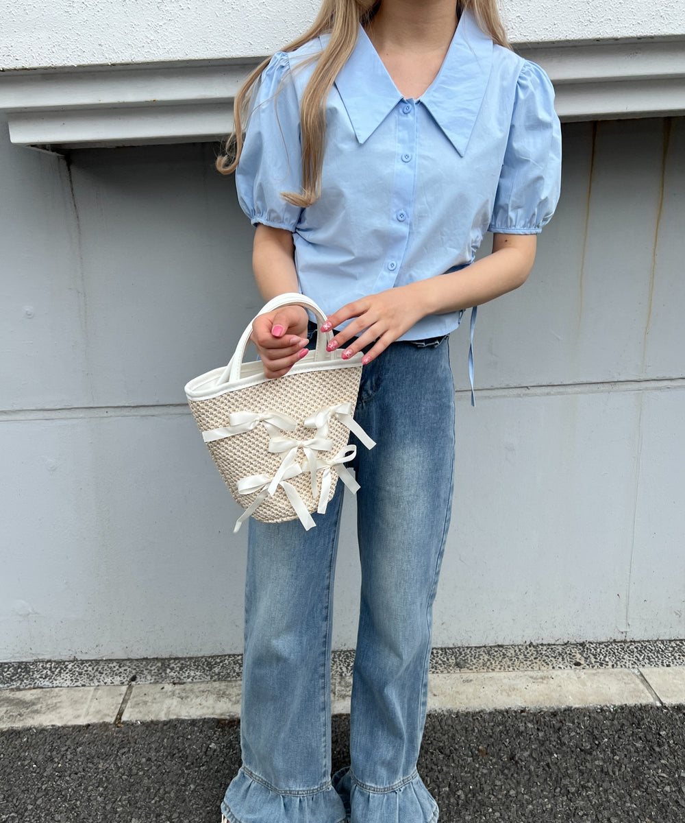 サイドドロストブラウス